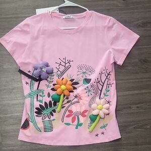 Floral Pink Short Sleeve Tee